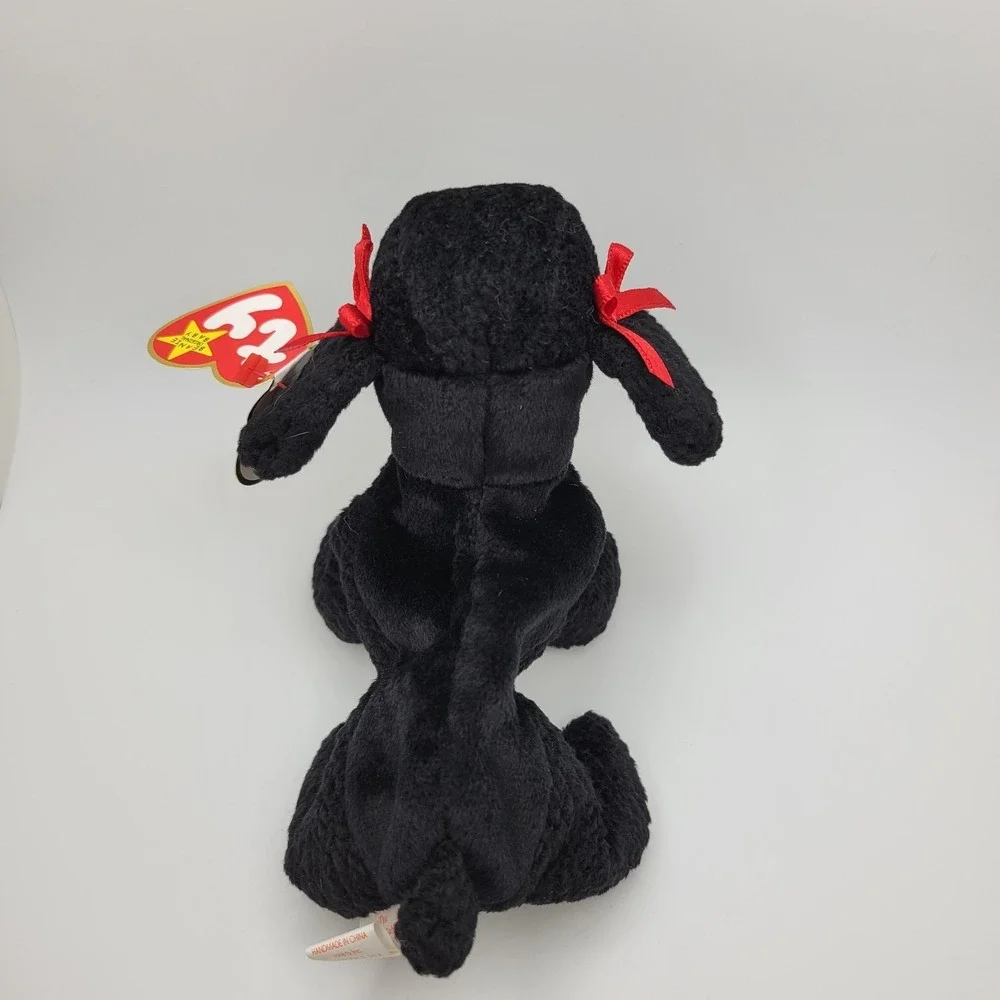Ty Beanie Baby GiGi Black Poodle Plush w Red‎ Ribbons Original Tag Vintage 1997